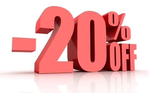 20 Percent Discount , This is a 3d rendered computer generated image. Isola.. Stock Illustration