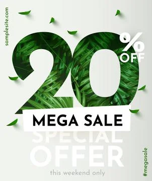20 percent Off. Discount creative composition. Summer sale banner with Stock Illustration
