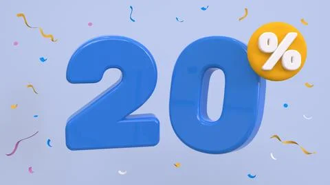 20 percent Off. Discount creative composition. 20% symbol with decorative o.. Stock Illustration