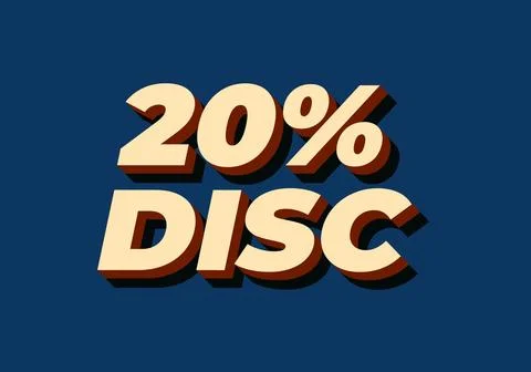 20 percent discount. Text effect in 3D look and good colors Stock Illustration