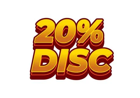 20 percent discount. Text effect in 3D look and good colors 스톡 일러스트