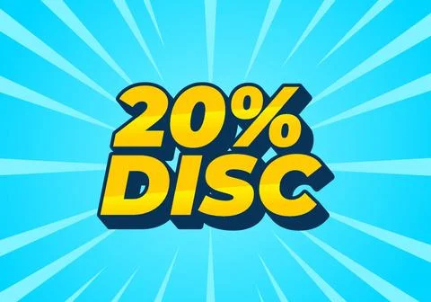 20 percent discount. Text effect in 3D look and good colors 스톡 일러스트