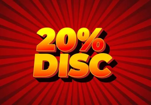 20 percent discount. Text effect in 3D look and good colors 스톡 일러스트