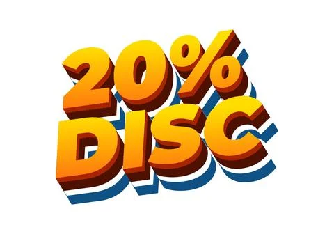20 percent discount. Text effect in 3D look and good colors 스톡 일러스트