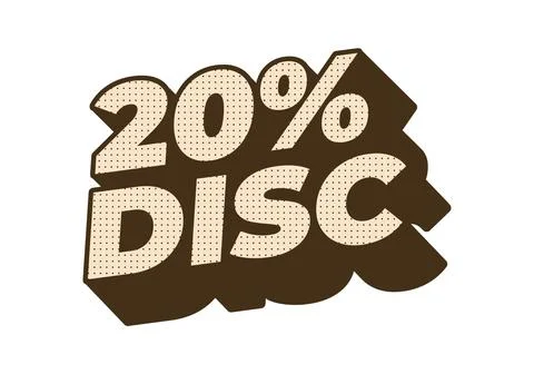 20 percent discount. Text effect in 3D look and good colors 스톡 일러스트