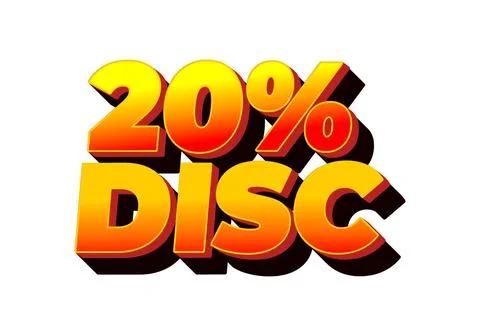20 percent discount. Text effect in 3D look and good colors 스톡 일러스트