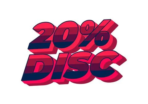 20 percent discount. Text effect in 3D look and good colors 스톡 일러스트