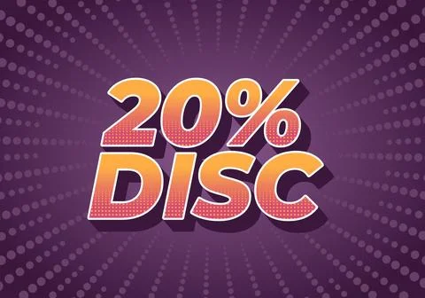 20 percent discount. Text effect in 3D look and good colors Stock Illustration