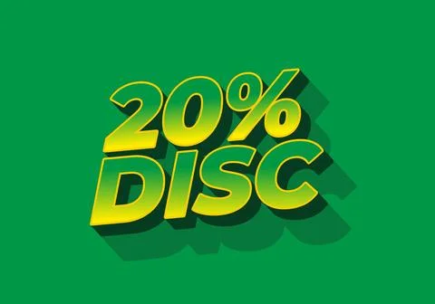 20 percent discount. Text effect in 3D look and good colors Stock Illustration
