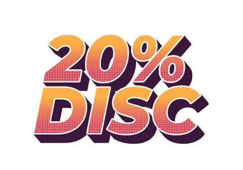 20 percent discount. Text effect in 3D look and good colors Stock Illustration