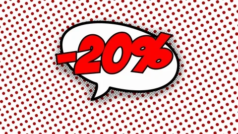 20 percent discount text in speech balloon Stock Footage 88334994