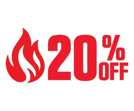 20 Percent OFF E-commerce Discount Offer Design Vector Illustration Stock Illustration