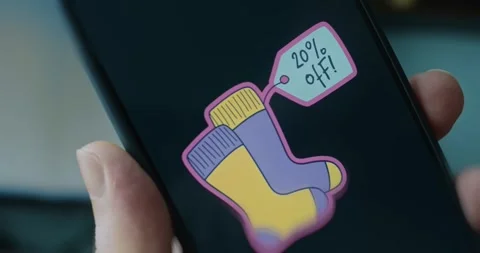 20 percent Off tag on two socks, presentation Stock Footage 313497940
