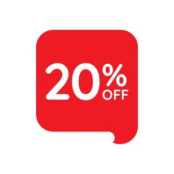 20 percent off tag vector icon on white background Stock Illustration