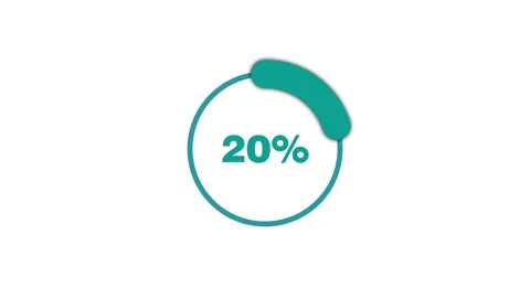 20% Pie Chart Percentage Animation Stock Footage 277035103
