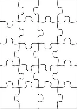 20 piece blank puzzle Stock Illustration