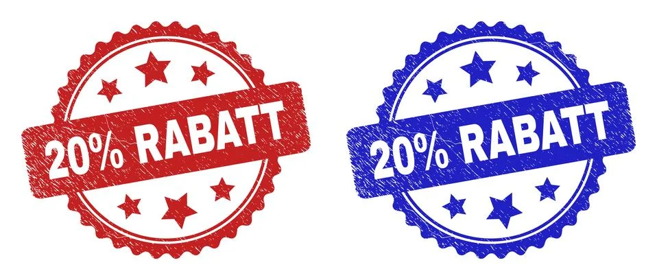 20% RABATT Rosette Stamps Using Scratched Texture Stock Illustration