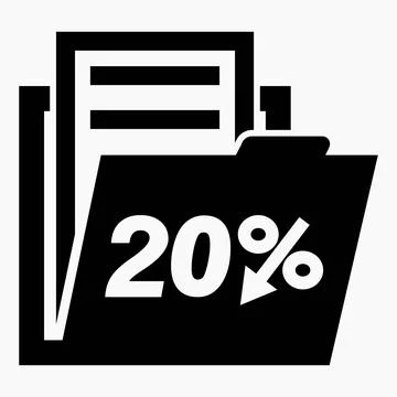 20% reduction in the value of securities. Drop in stock prices. Stock Illustration