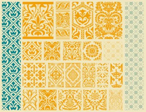 20 Seamless Patterns Background Collection - for design and scrapbook - in ve Stock Illustration