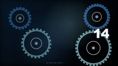 20-Second Blue Gear Countdown Timer Stock Footage 340465349