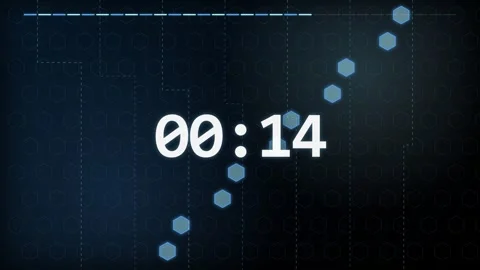20-Second Blue Hexagon Countdown Timer Stock Footage 340465410