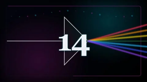 20-Second Colorful Light Beam Countdown Timer Stock Footage 340465399