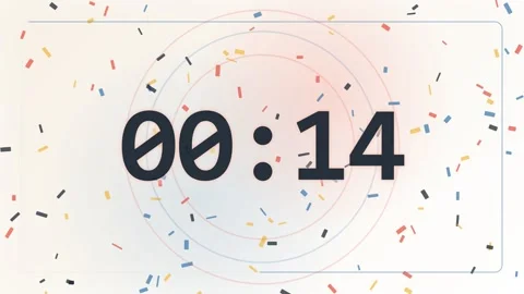 20-Second Confetti Countdown Timer Vídeo Stock 340465356