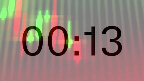 20 Second Countdown Timer with Stock Market Candlestick Chart Background Stock Footage 336478840
