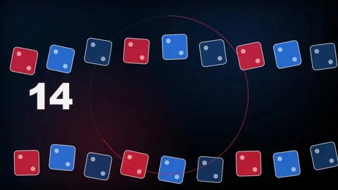 20-Second Dice Countdown Timer with Red and Blue Cubes Stock Footage 340465202