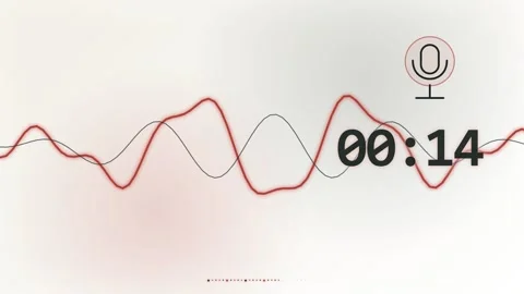 20-Second Digital Countdown Timer with Audio Waveform Stock Footage 340465206