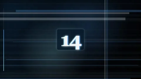 20-Second Digital Countdown Timer with Blue Grid Background Видео 340465262