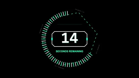 20 Second Digital Countdown Timer on Black Background Stock Footage 345204462