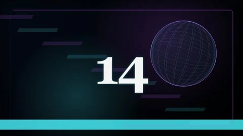 20-Second Futuristic Countdown Timer with Globe Видео 340465245