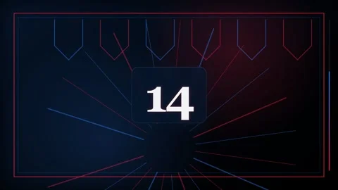 20-Second Futuristic Red and Blue Countdown Timer Vídeos de archivo 340465385