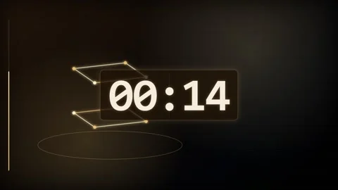 20-Second Geometric Countdown Timer with Golden Accents Vídeos de archivo 340465192
