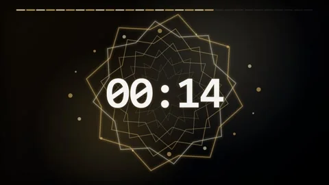 20-Second Geometric Countdown Timer with Golden Accents Видео 340465261