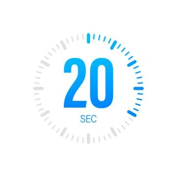 The 20 second, timer, stopwatch vector icon. Stopwatch icon in flat style 스톡 일러스트