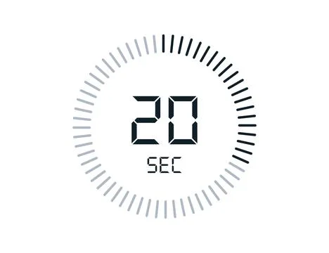 20 second timers Clocks, Timer 20 sec icon Stock Illustration
