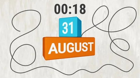 20 Seconds to Fall on September 1st - Countdown 20 seconds with Timer 20 to 0 Stock Footage 340488762