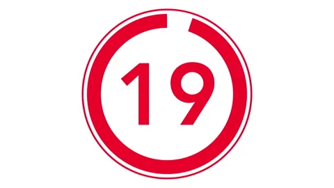 20 seconds simple red countdown timer, white background Stock Footage 263131513