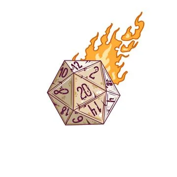 20 sided dice with numbers. Illustrazione stock