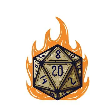20 sided dice with numbers. Illustrazione stock