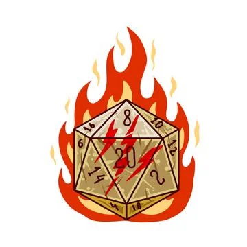 20 sided dice with numbers. Illustrazione stock