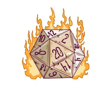 20 sided dice with numbers. Illustrazione stock