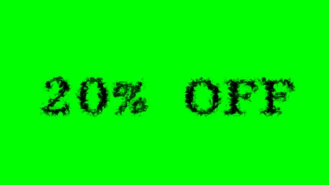20% Off smoke text effect green isolated background Stock Footage 138722332