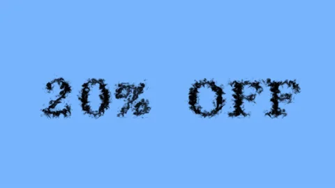 20% Off smoke text effect sky isolated background Stock Footage 138722334