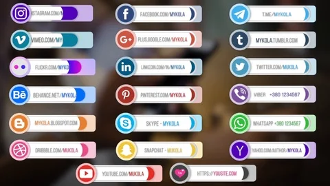 20 social media lower thirds Stock After Effects