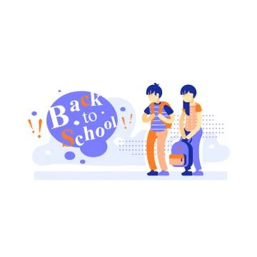 20 student back school Stock Illustration