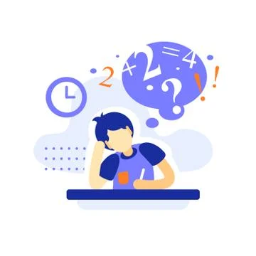 20 student bored 1 Stock Illustration