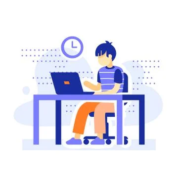 20 student desk computer 1 Stock Illustration